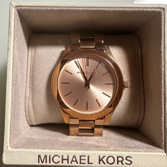 (PRE-LOVED) Unisex Slim Runway Gold-Tone Stainless Steel Bracelet Watch 42mm OBO - Picture 2 of 7